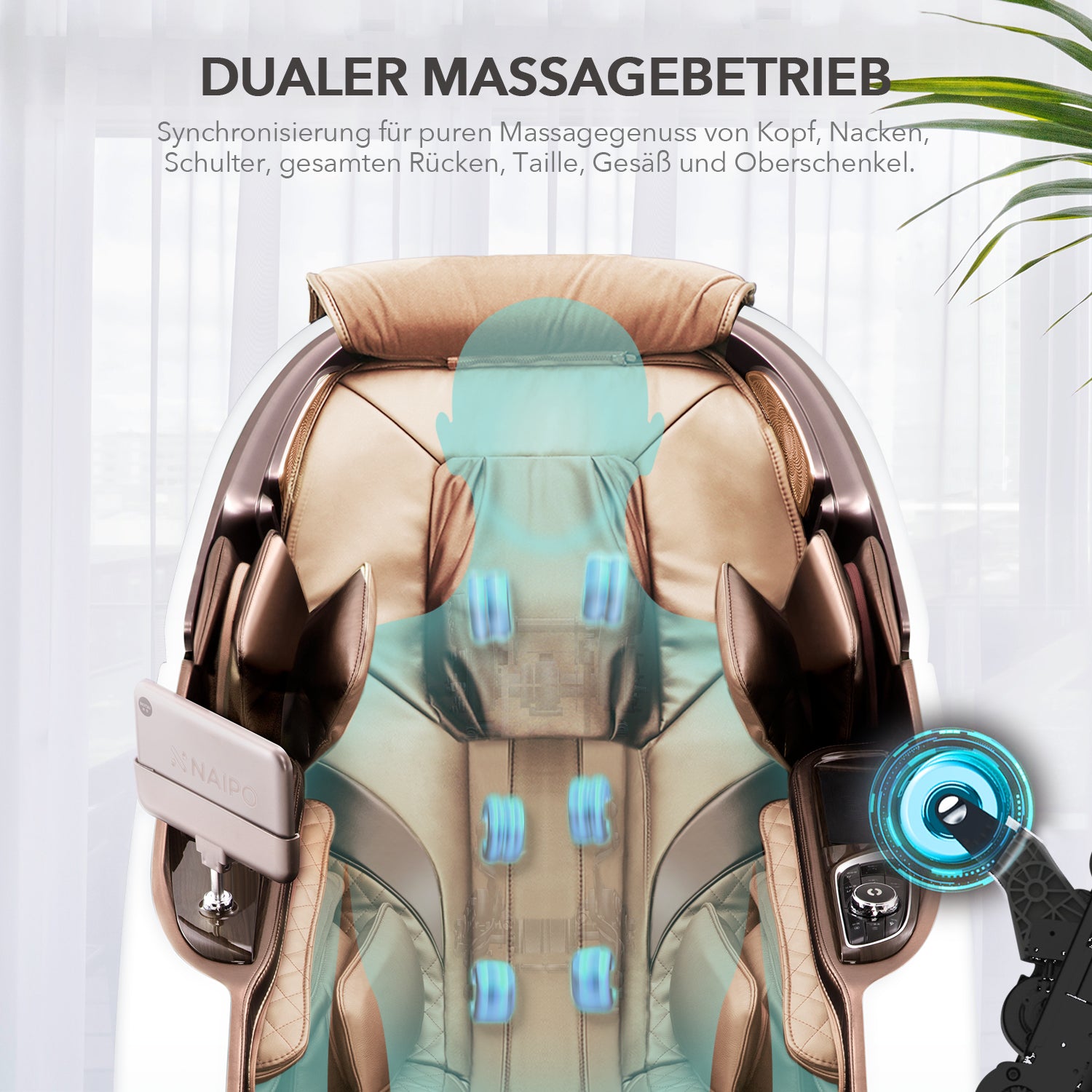 NAIPO 4D High-End Massage Chair, Space Capsule Design, Integrated Tablet, Used/Refurbished