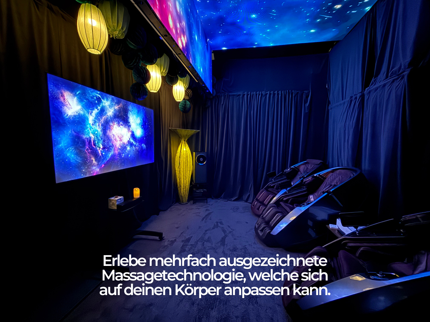 NAIPO Relax Lounge – inkl. NAIPO Massagesessel, TV, Dolby Atmos, Blackroom & vollkommene Privatsphäre