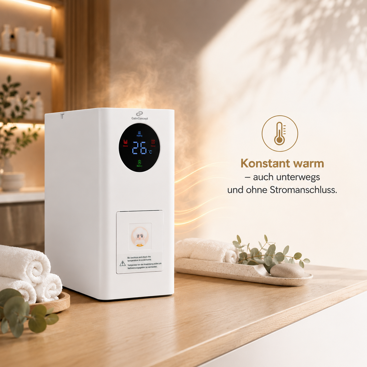 CalmConcept ThermOne Air W2 – Warm & Cold Towel Dispenser with Battery