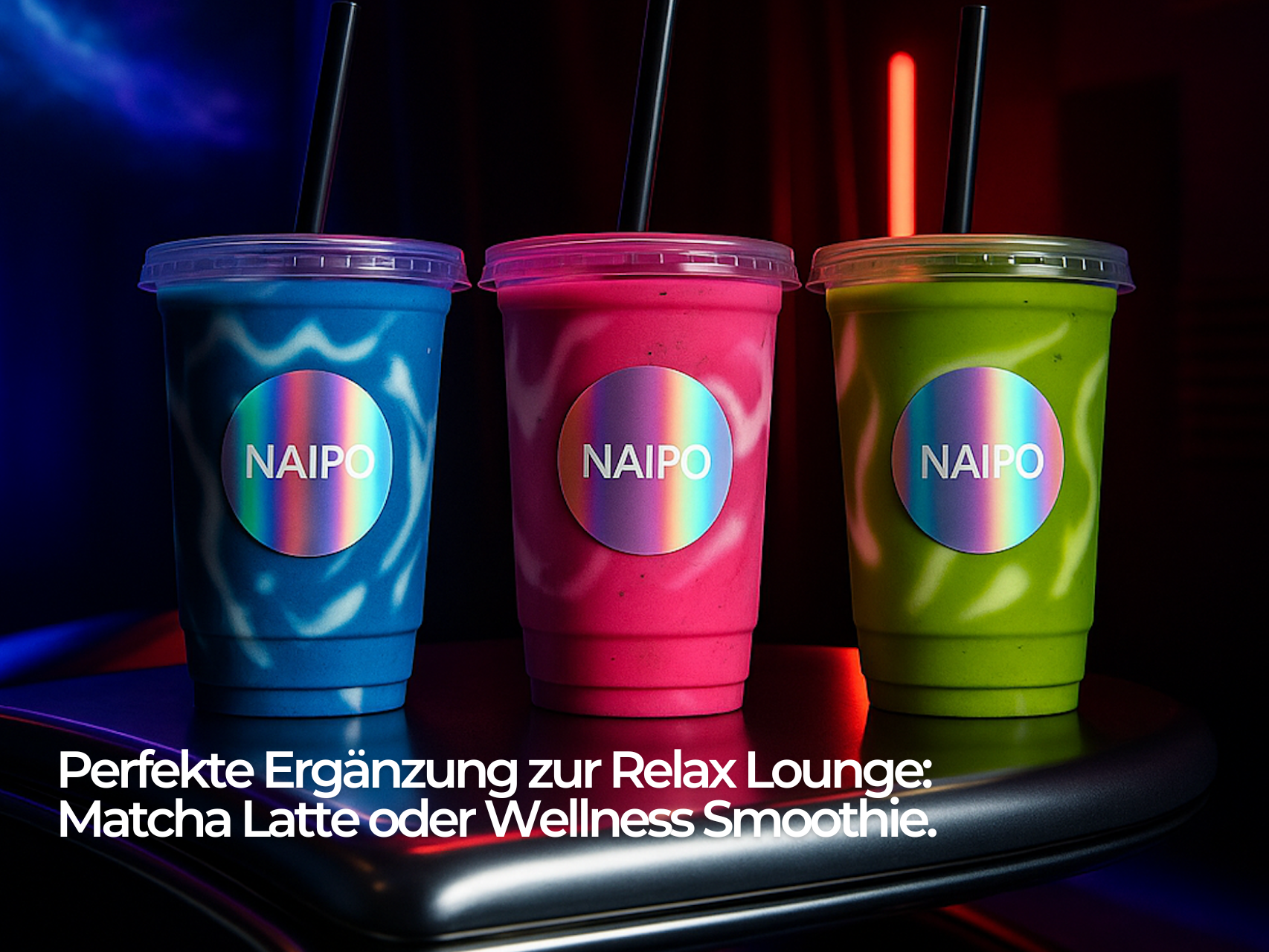 NAIPO Relax Lounge – inkl. NAIPO Massagesessel, TV, Dolby Atmos, Blackroom & vollkommene Privatsphäre