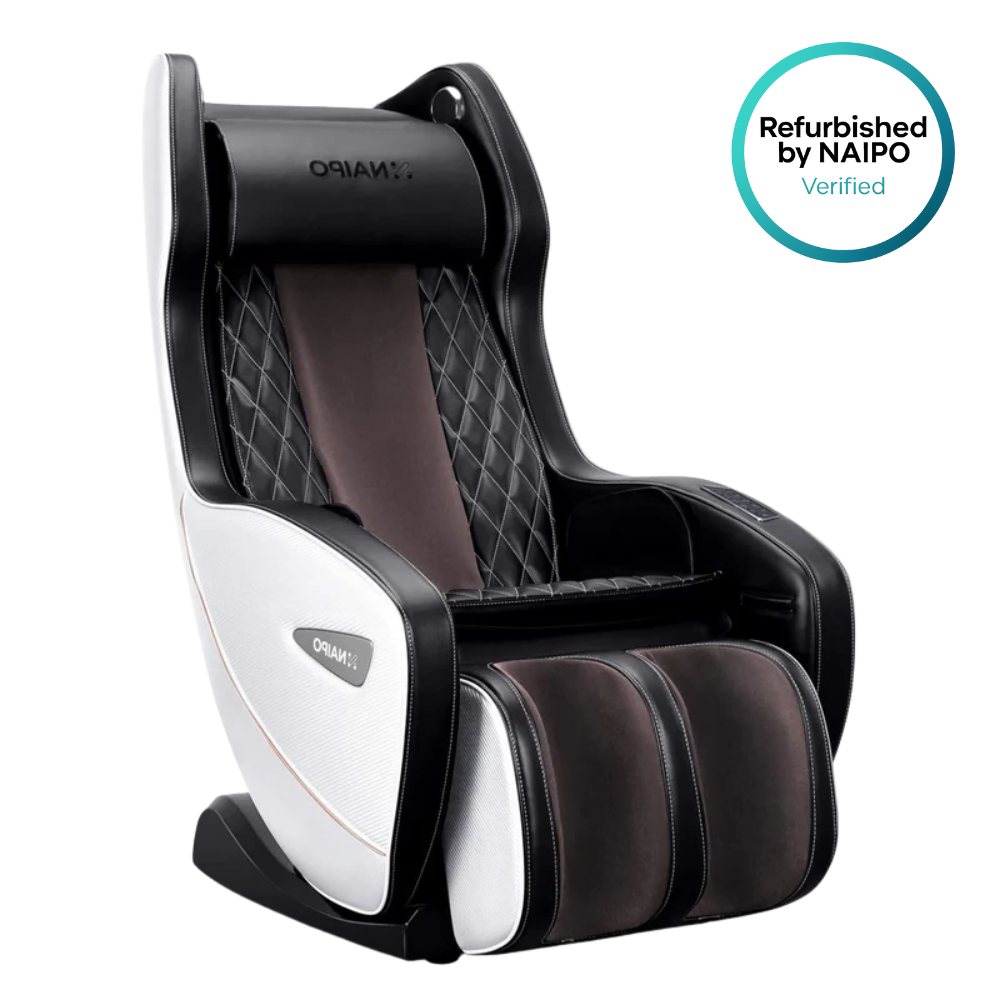 NAIPO Premium Massagesessel, Design-Award, Bluetooth, Liegefunktion, Space-Saving, Gebraucht/Generalüberholt