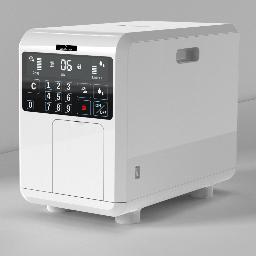 CalmConcept® Warmtuchspender mit Befeuchtung und Heizfunktion (bis zu 60 °C), LED-Display, schnelle 2s-Ausgabe, Hygienischer Einweg-Handtuchwärmer für Spa, Kosmetikstudio, Restaurant, Modell C