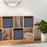 Alsterwell Folding Boxes - 6-Piece Set, Collapsible Non-Woven Fabric Storage Bins with Handles, 10.5 x 10.5 x 11 inches - Storage Baskets for Living Room, Bedroom and Kitchen, Denim Blue, Breathable (Pre-sell)