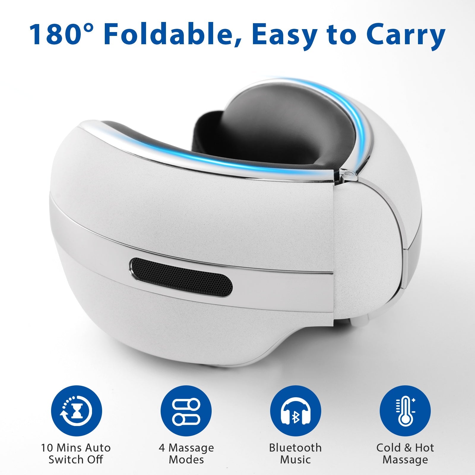 Aspria by NAIPO Augenmassagegerät - mit Wärme, dualer Heiß- und Kaltfunktion, Wiederaufladbar, Kompression Vibration, Massagesessel Erweiterung oder Standalone