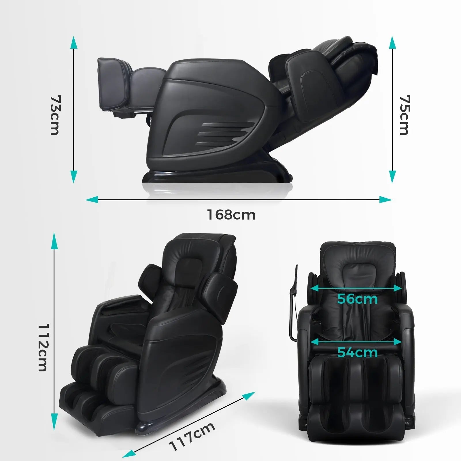 Aspria by NAIPO Massagesessel mit Liegefunktion "Classic-Comfort" Shiatsu mit Wärmefunktion, Zero-Gravity, Ganzkörpermassage, weiß-braun