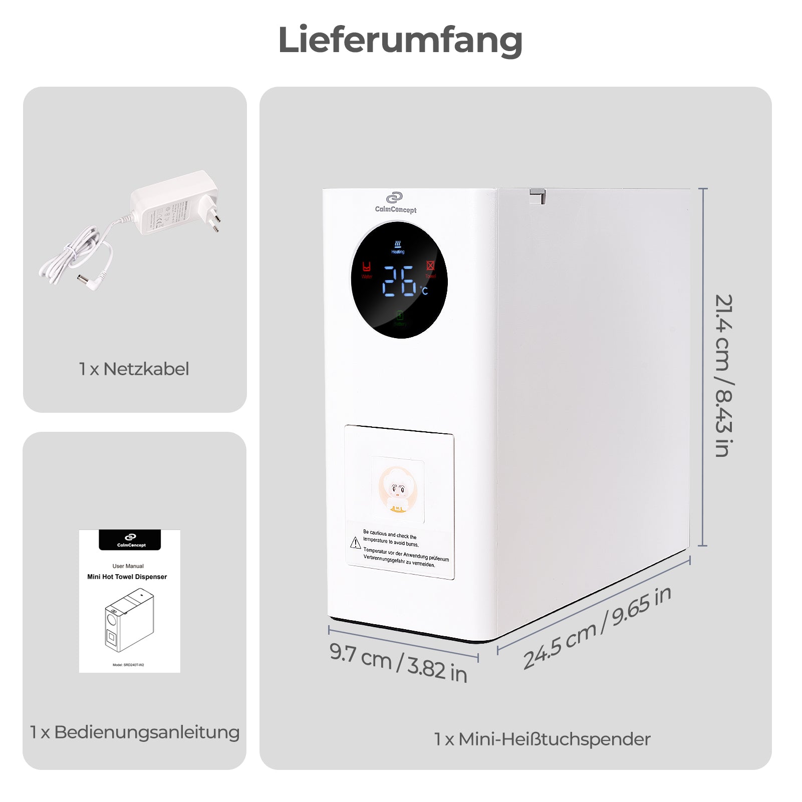 CalmConcept ThermOne Air W2 – Warm & Cold Towel Dispenser with Battery
