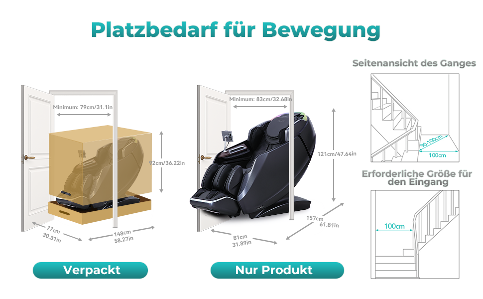 NAIPO 4D High-End Massagesessel S61 Wärmefunktion, 8-inch Tablet-Steuerung