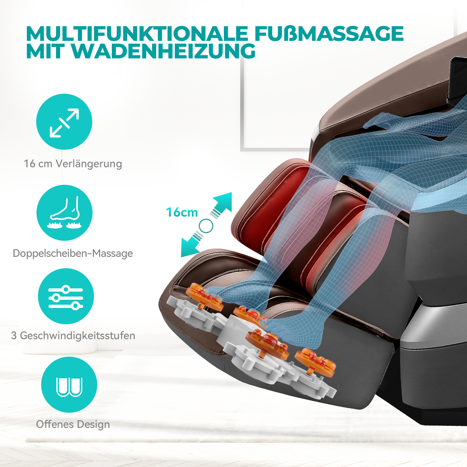 NAIPO Massagesessel für Ganzkörpermassage mit Wärmetherapie, Meister für Nacken- und Schultermassage, für Zuhause, Hotels, Salons, Büros verwenden