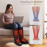 Aspria by Naipo foot massager, 2-in-1 calf foot massager with air compression, vibration and heat therapy, leg-foot massage boot for swollen legs, oedema, cordless design, Black