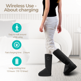 Aspria by Naipo foot massager, 2-in-1 calf foot massager with air compression, vibration and heat therapy, leg-foot massage boot for swollen legs, oedema, cordless design, Black