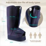 Aspria by Naipo foot massager, 2-in-1 calf foot massager with air compression, vibration and heat therapy, leg-foot massage boot for swollen legs, oedema, cordless design, Blue