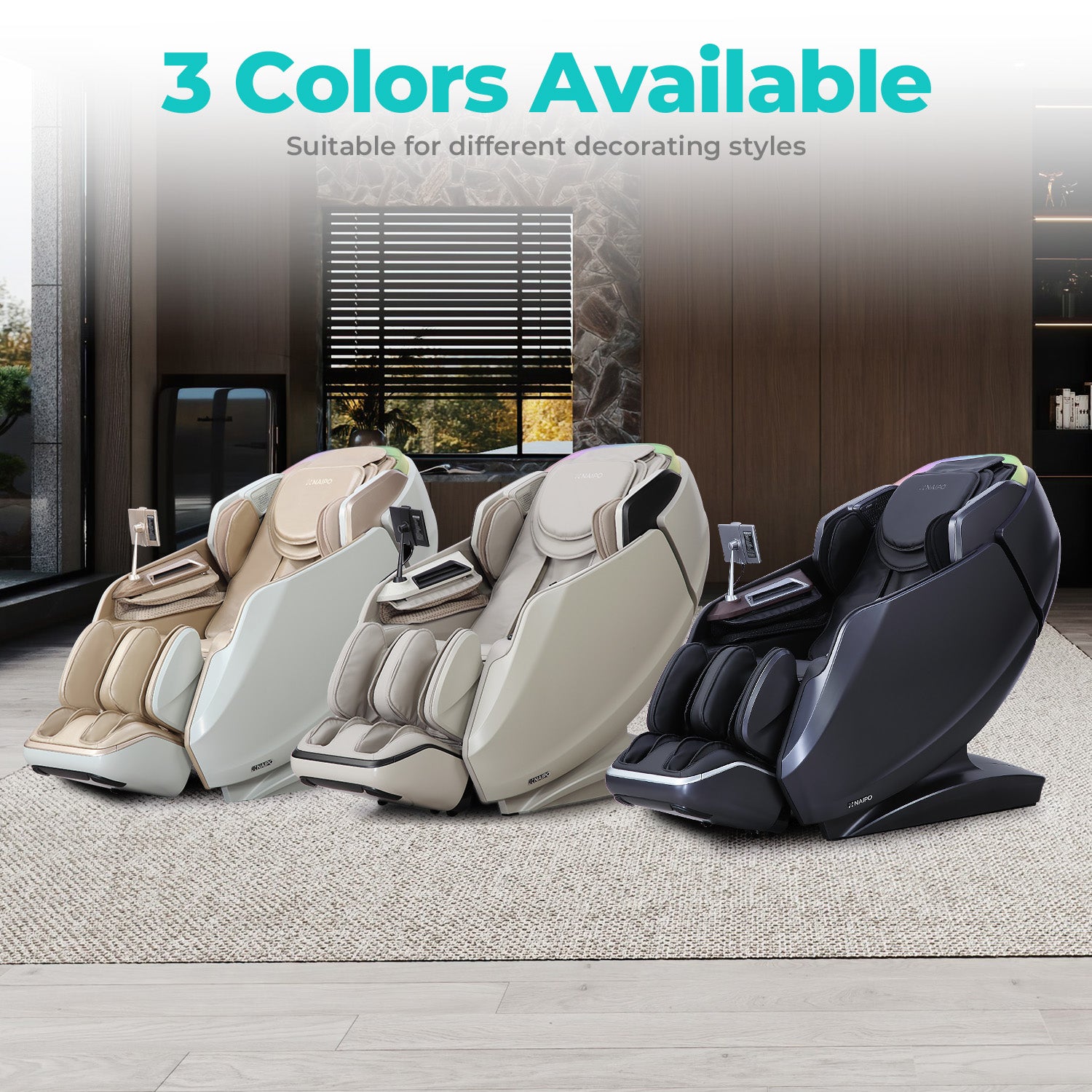 NAIPO 4D High-End Massage Chair S61, Heat Function, 8-inch Tablet Control, Used/Refurbished