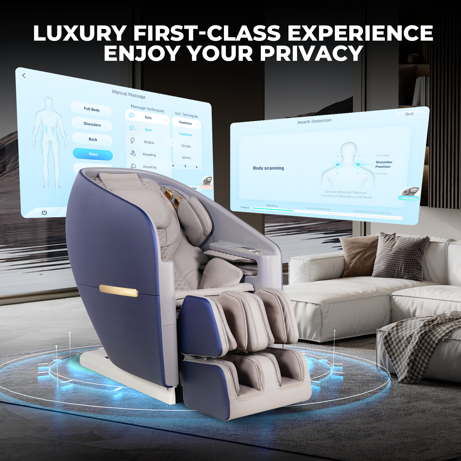 NAIPO SkySuite Massagesessel mit KI