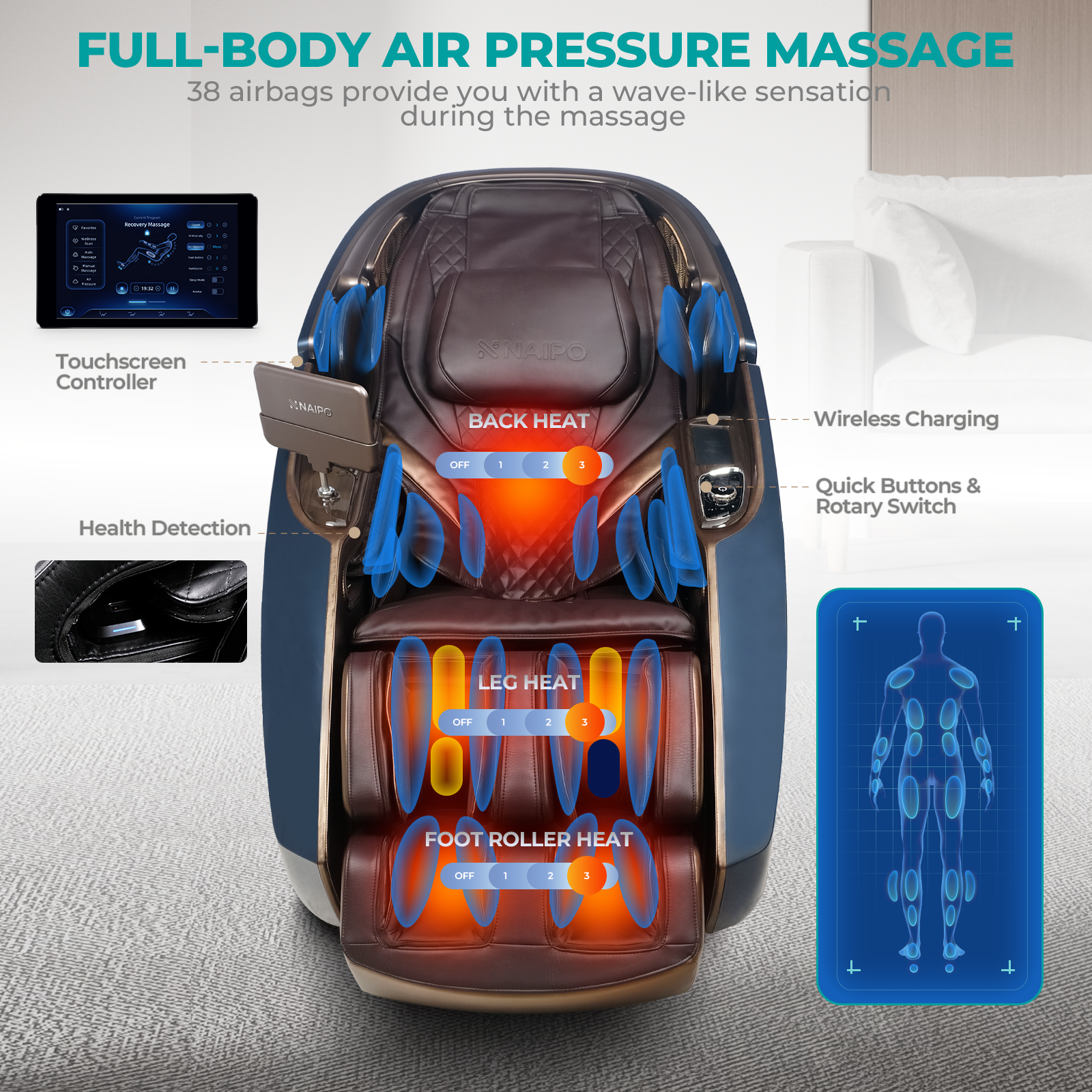 NAIPO Model L Space Capsule High-End Massagesessel mit KI