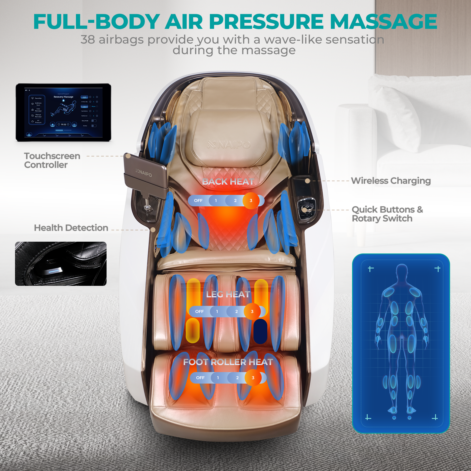 NAIPO Model L Space Capsule High-End Massagesessel mit KI