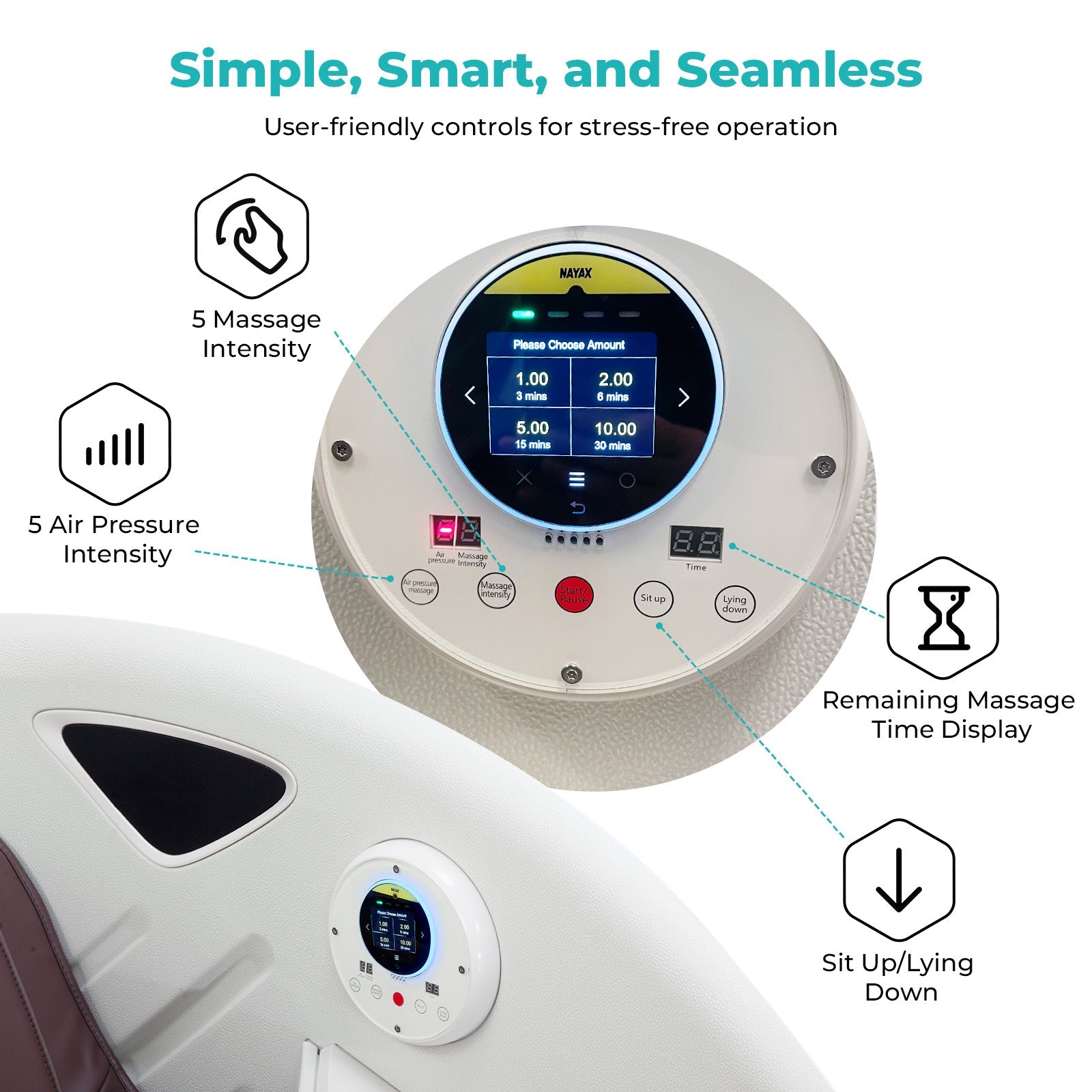 Naipo Automaten-Massagesessel, NFC/RFID-Kartenzahlungssystem, einstellbare Massagezeit/Preis