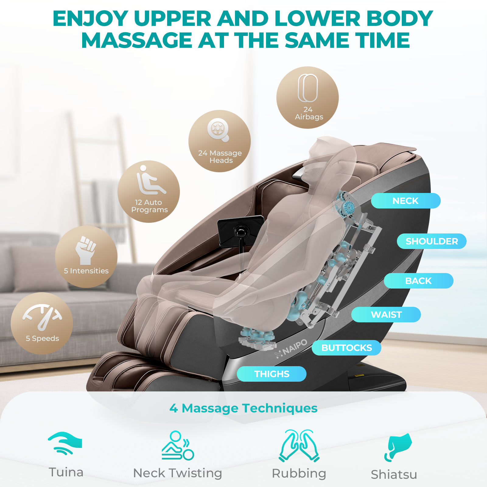NAIPO Tai Chi Flow Massagesessel