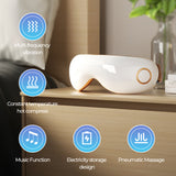 Aspria Eye Massager with Heat, 5 Modes, Vibration, Air Compression Massage, LED Display, Relax Music, Rechargeable Massager for Strained Eyes, Portable, Ideal Present for Women Men Friends Family