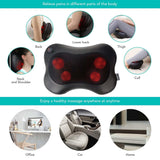 Naipo Shiatsu Massage Pillow Neck Massagers Massage for Shoulder Back with 3D Massage Heads and Infrared Heat Function in Car Office Home