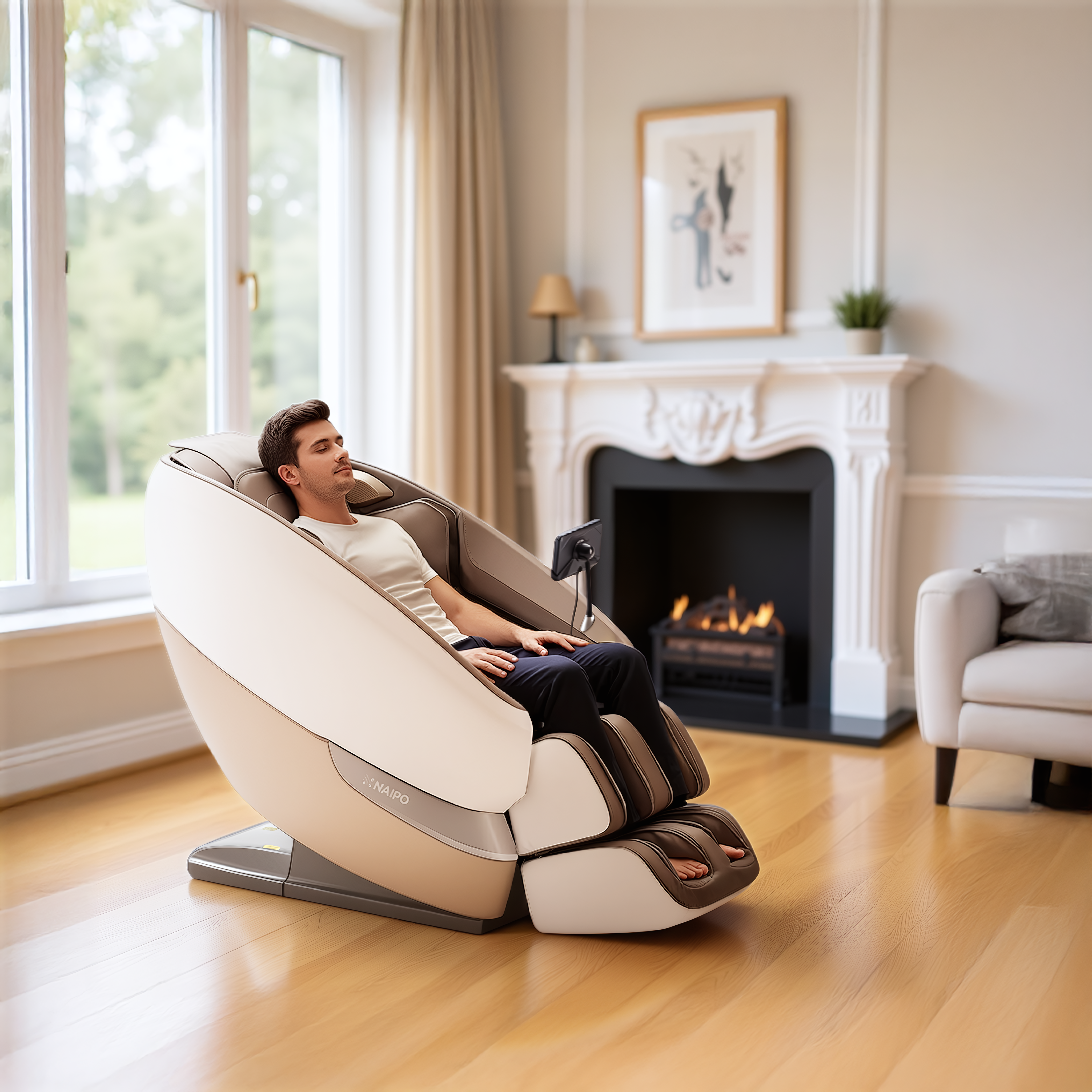 NAIPO Tai Chi Flow Massagesessel für Ganzkörpermassage mit Wärme, Zero-Gravity, Nacken- und Schultermassage