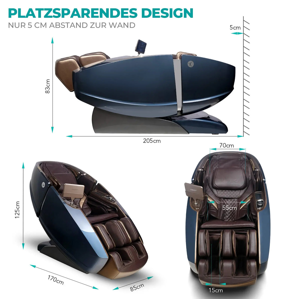 NAIPO 4D High-End Massagesessel S89, Raumkapsel-Design, Aromatherapie, Wärmetherapie, 8-Zoll-Tablet-Steuerung