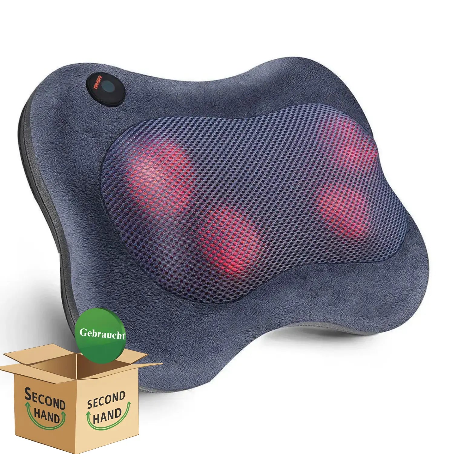 NAIPO Massagekissen Shiatsu Flauschiges Massagegerät mit 3D-rotierenden Massageköpfen, Infrarot Wärmefunktion