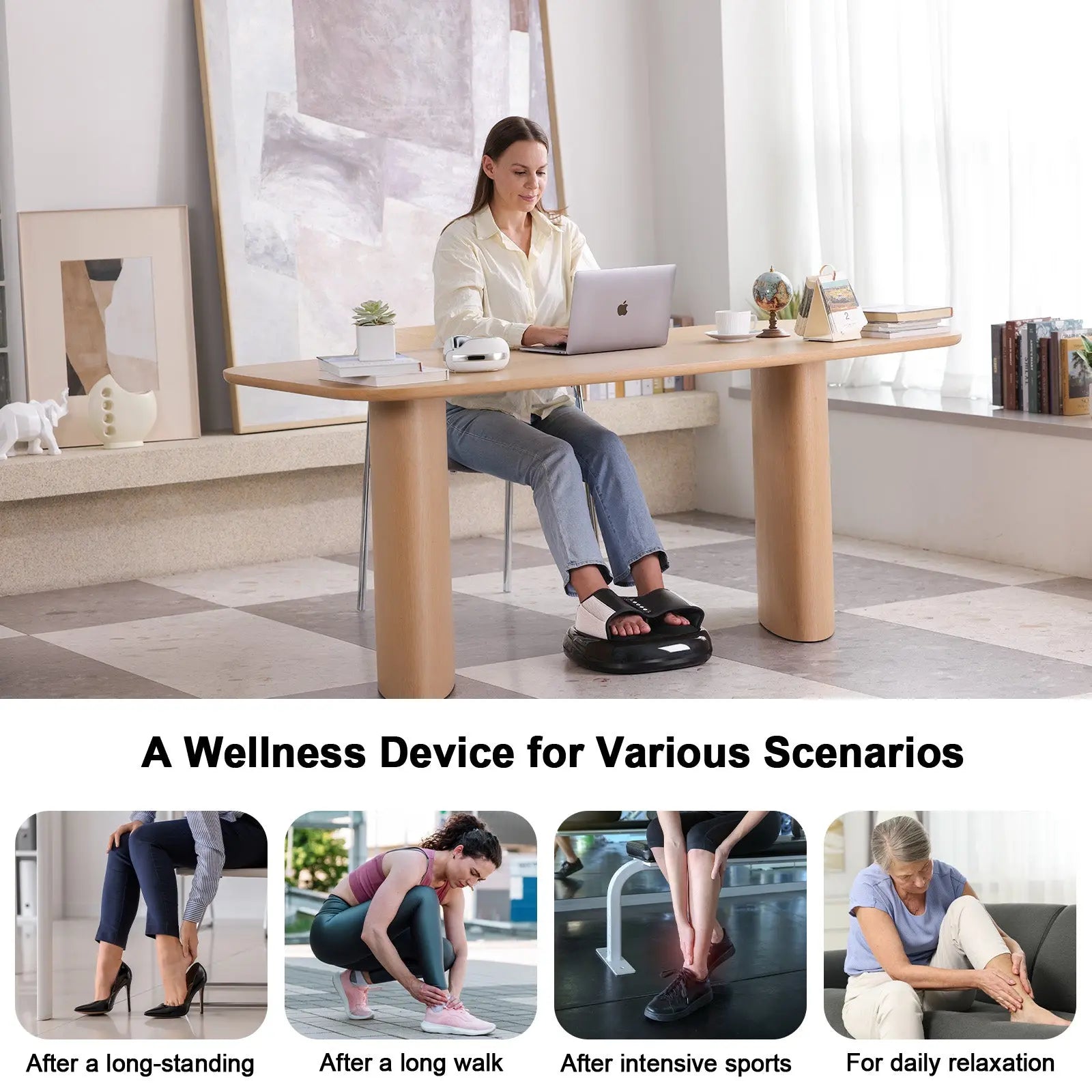 Naipo Fußmassagegerät, Shiatsu Fussmassage mit Wärmefunktion, Kneten, Luftkompression, 3 optionale Modi, einstellbare Intensität und Timer für Entspannung