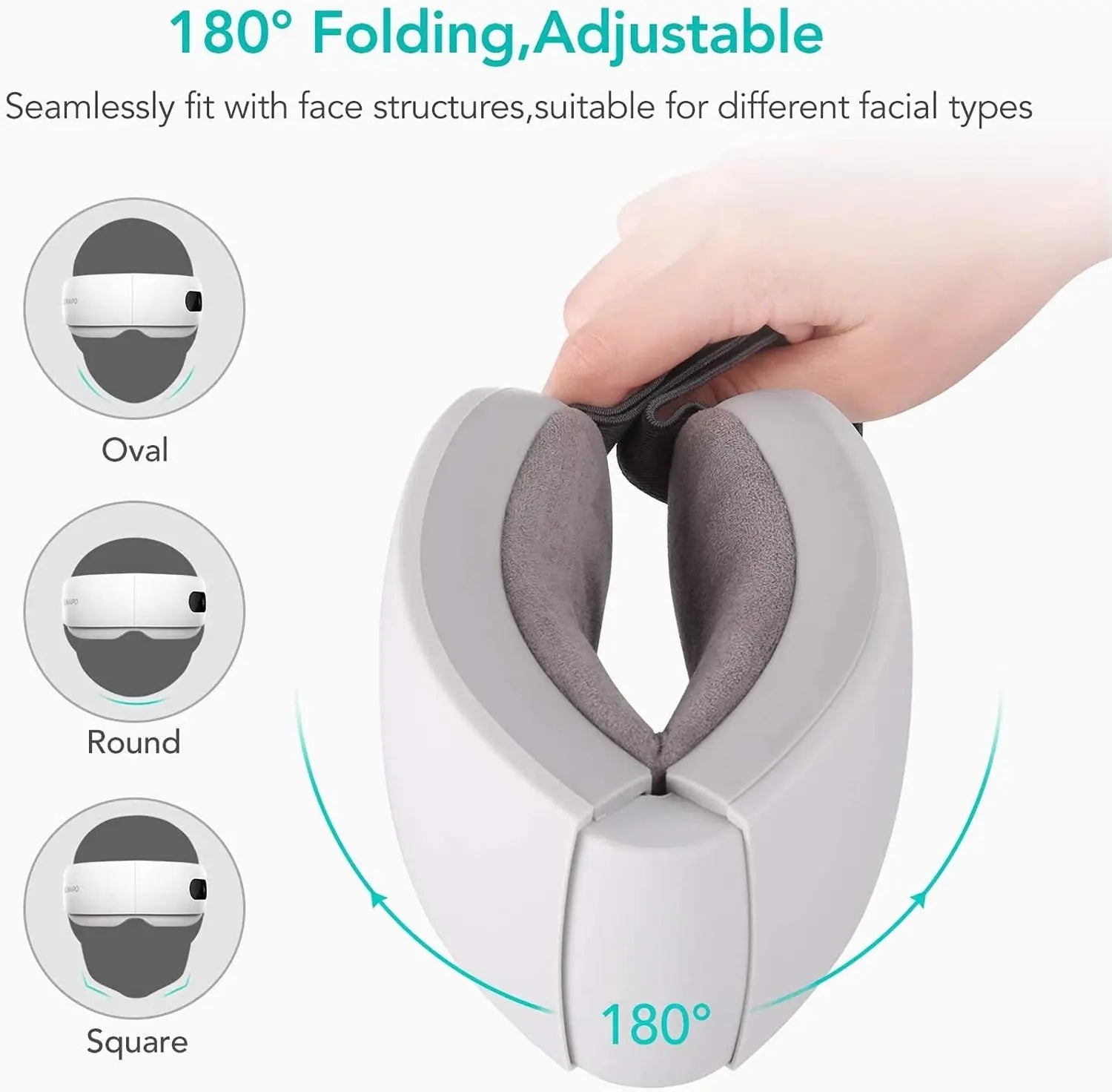 Naipo Massagebrille mit Wärme, Massagesessel Erweiterung, Wiederaufladbar, Kompression Vibration