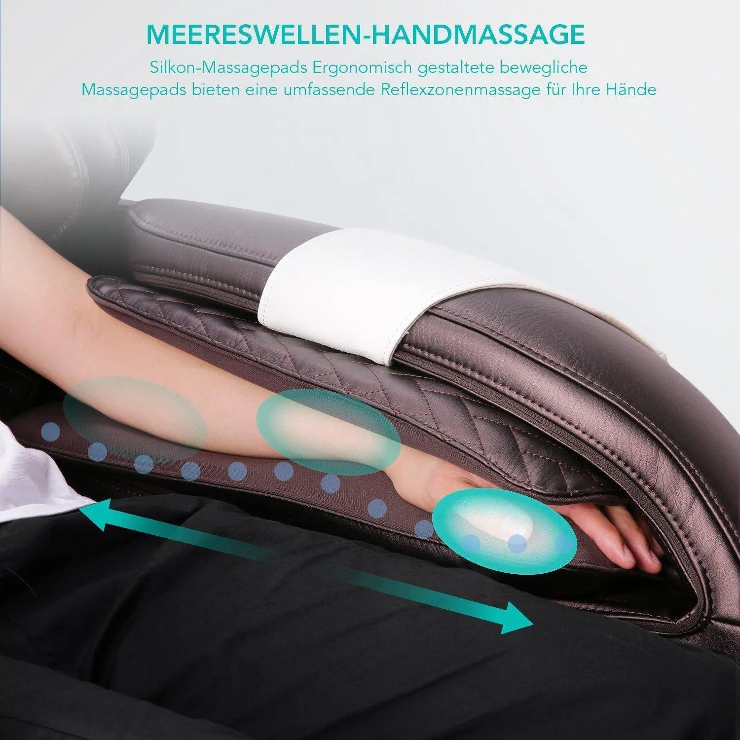 NAIPO Premium 3D Massagesessel Wärmefunktion, Shiatsu, Zero Gravity, Bluetooth Surround Sound, Braun/Weiß, Gebraucht/Generalüberholt
