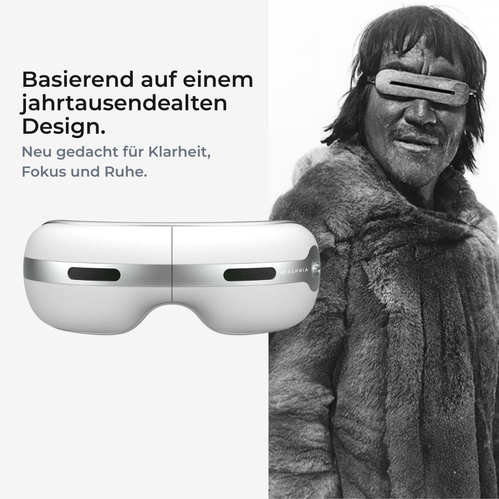 Aspria by NAIPO Augenmassagegerät - mit Wärme, dualer Heiß- und Kaltfunktion, Wiederaufladbar, Kompression Vibration, Massagesessel Erweiterung oder Standalone