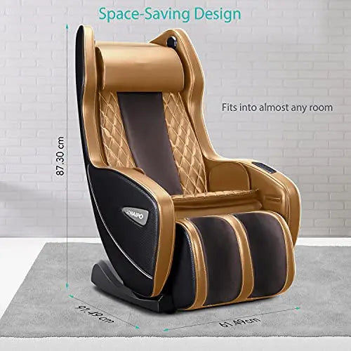 Aspria Massagesessel ergonomischer Massagestuhl mit verschiedenen Massageprogrammen, elektrischer Liegesessel mit Bluetooth, Relaxsessel platzsparender Massagesitz für Zuhause und Büro (Brown)