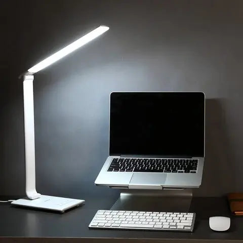 Aukey LT-T10-Whi LED Nachttischlampe, Berührungssteuerung Tischlampe mit 5 Farbtemperaturen, 5 Helligkeitsstufen, Nachtlichtmodus, 1-Stunden-Timer und USB-Ladeanschluss