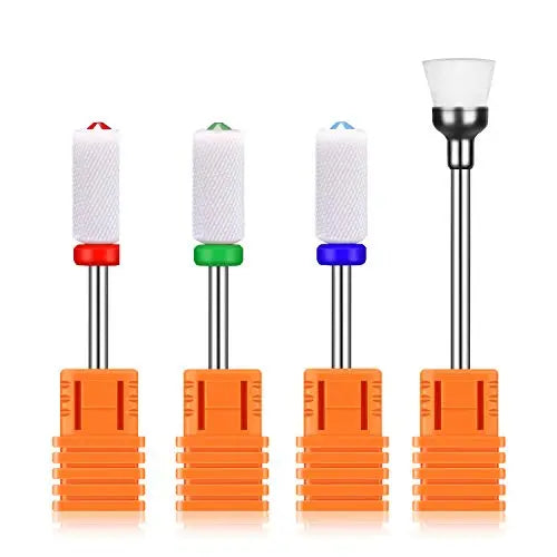 JCMASTER MCE475CMF, Premium Keramik Aufsätze longlife Bits 2.35mm Nagelfräser Crystal Gelnägel Medium Schleifen Acryl Maniküre, Pediküre Nageldesign Schleifkörper Acrylnägel, verschiedene Stärken