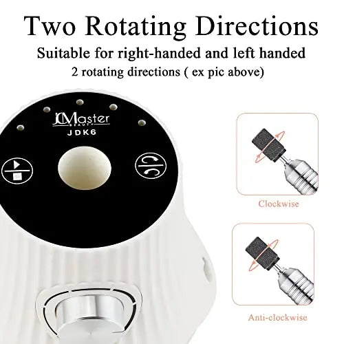 JCMASTER Profi Nagelfräser 30.000 U/Min inkl 4x Bits, LED-Anzeige & Touchbedienung, Modell: PowerPro+