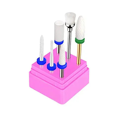 JCMASTER® 5x Premium Keramik Bits Inkl. 1x Bürstenbit Maniküre/Pediküre/Hornhaut Professionelles Schleifkörper Set Für Nagelfräser