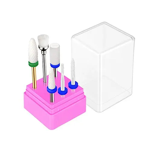 JCMASTER® 5x Premium Keramik Bits Inkl. 1x Bürstenbit Maniküre/Pediküre/Hornhaut Professionelles Schleifkörper Set Für Nagelfräser
