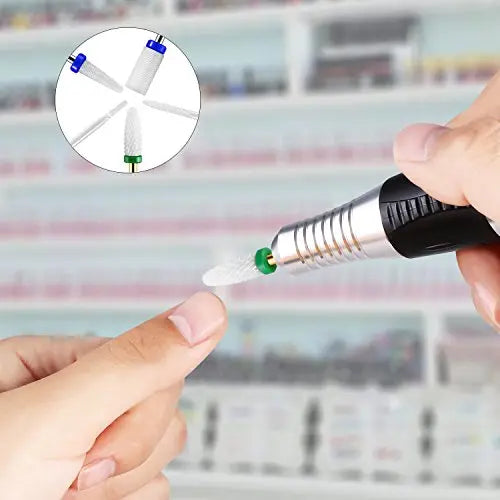 JCMASTER® 5x Premium Keramik Bits Inkl. 1x Bürstenbit Maniküre/Pediküre/Hornhaut Professionelles Schleifkörper Set Für Nagelfräser