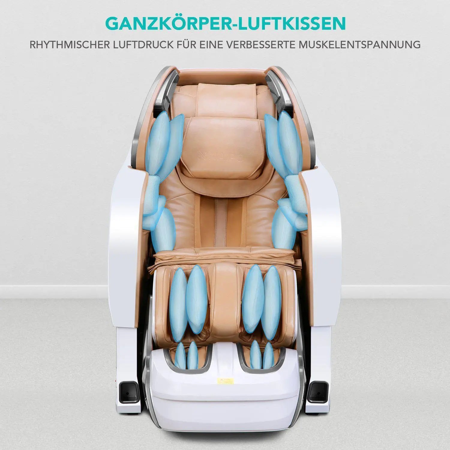 NAIPO Shiatsu 3D Massagesessel, Ganzkörper, Beige, MGC-8600
