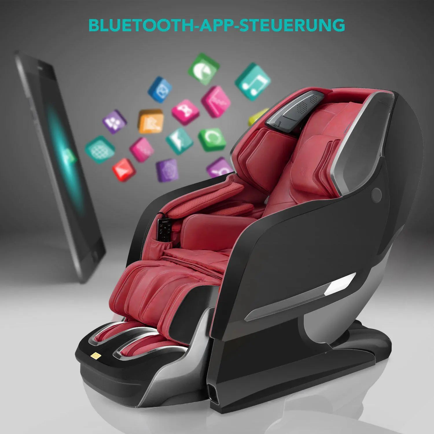 NAIPO Shiatsu 3D Massagesessel, Ganzkörper, Rot, MGC-8600