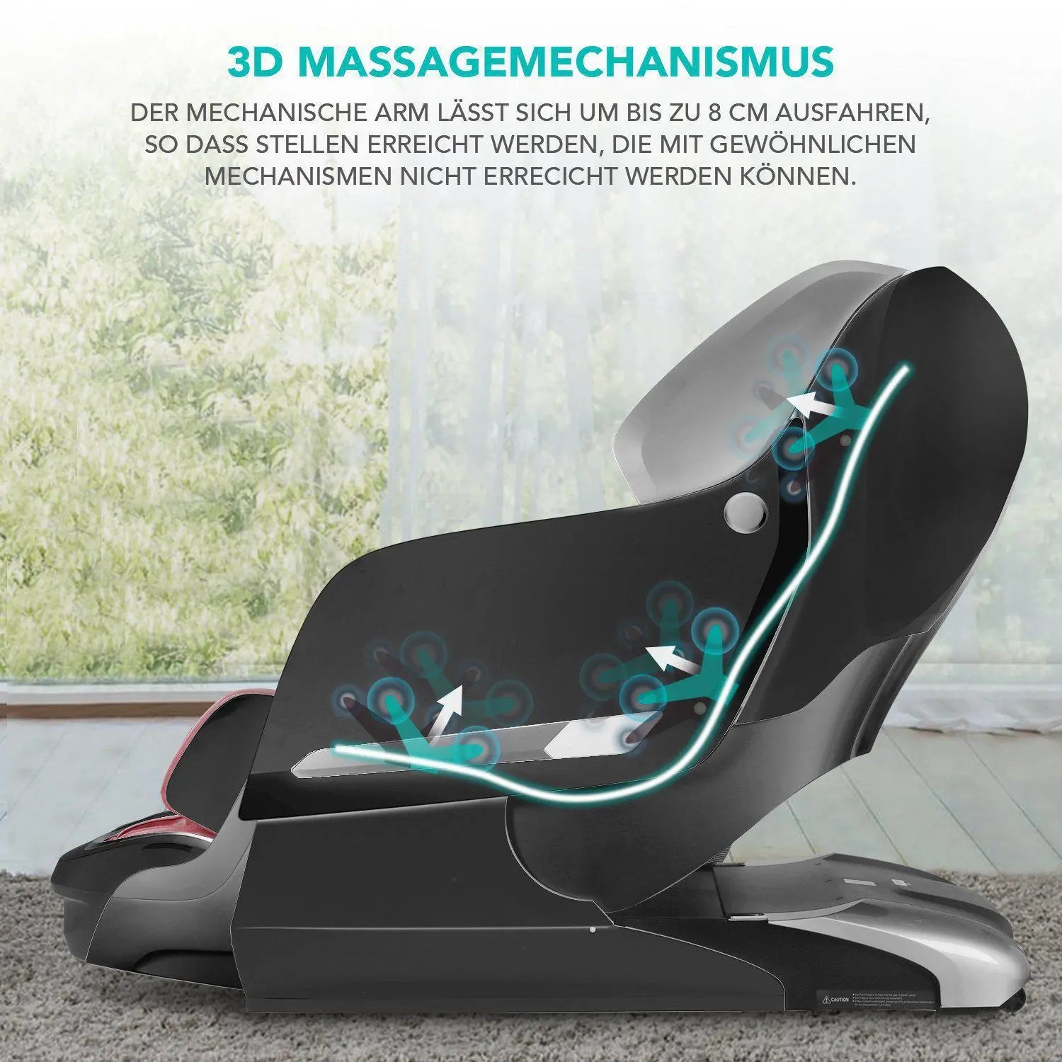 NAIPO Shiatsu 3D Massagesessel, Ganzkörper, Rot, MGC-8600