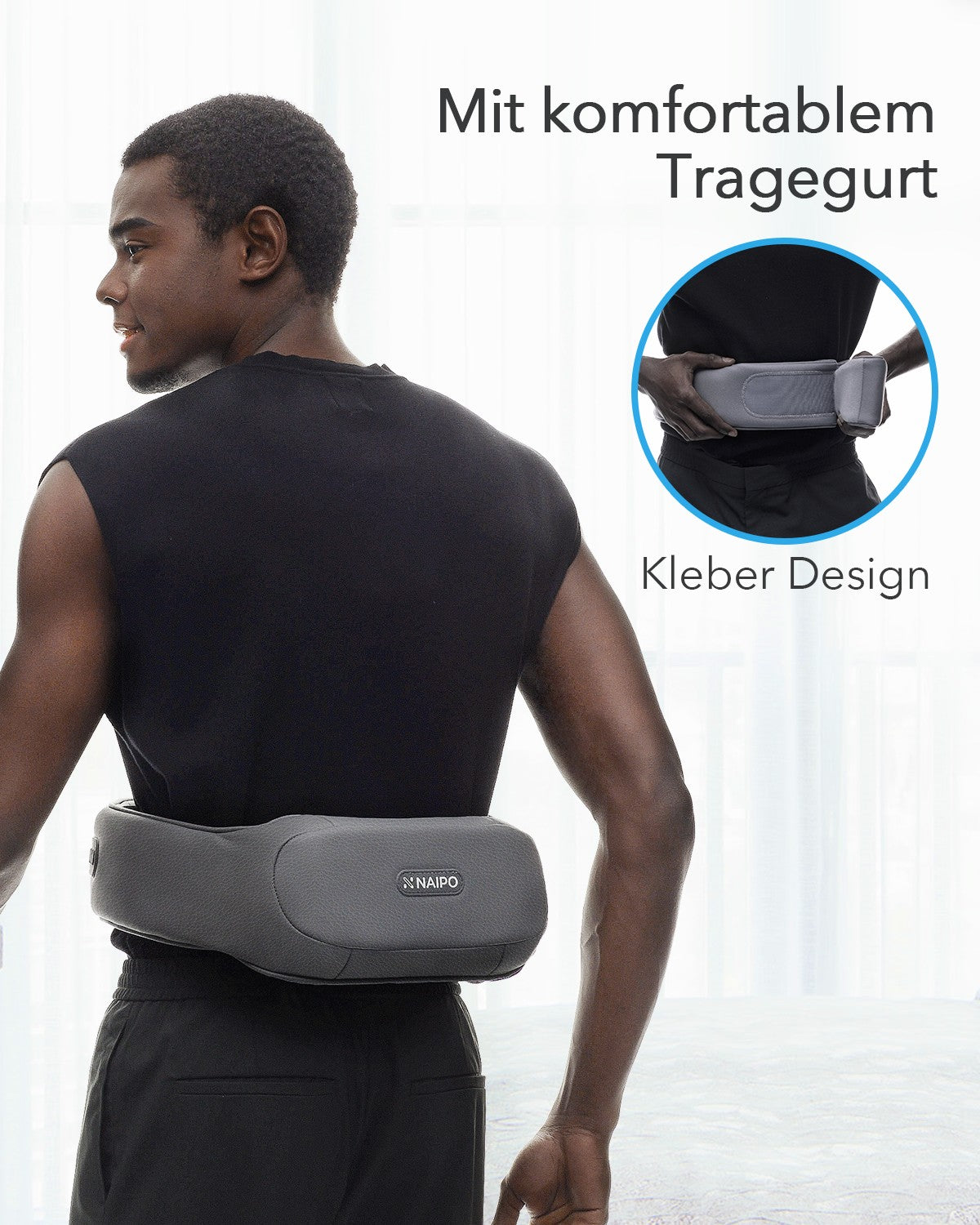 NAIPO oCuddle Deluxe Massagegerät, Mit Akku, Wärmefunktion, Hands-Free-Design
