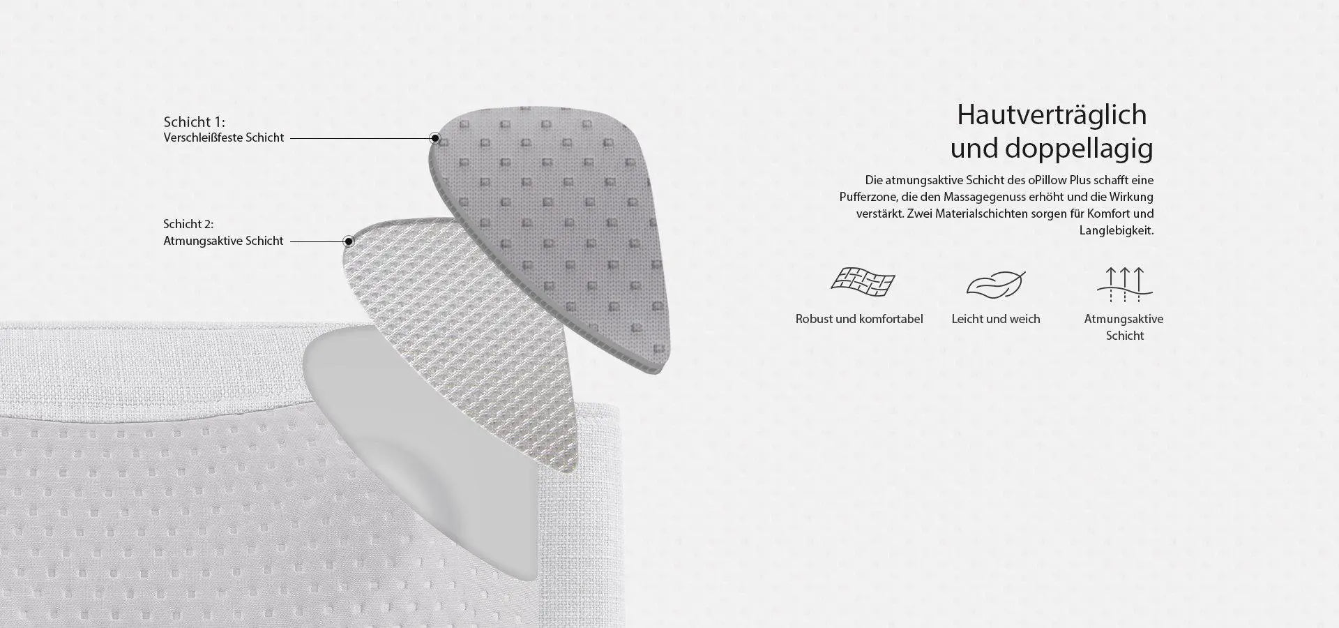 NAIPO oPillow Massagekissen Shiatsu, Mit Akku & Wärmefunktion