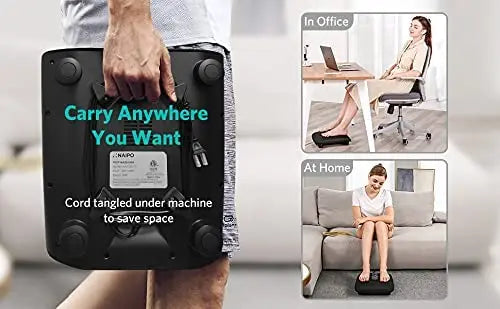 Naipo Fussmassagegerät Shiatsu Fußmassagegerät Elektrische Fussmassage it Wärmefunktion und 18 Massageknoten für Fußpflege für Zuhause Büro