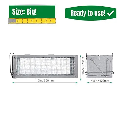 RatzFatz® 2x Lebendfalle Premium Mausefalle, Köder, Rattenfalle, Groß, XL, Profi, Garten & Haus, Tierfalle Set, ua Hasen & Hamster, Mehrfach, Lebend, Jagd, Käfig, Box, Aussen, Kastenfalle