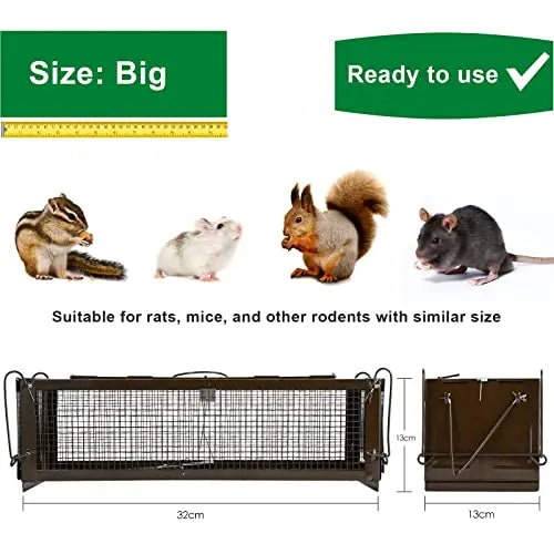 RatzFatz® Lebendfalle 2.0 Ratte, Groß Premium Wiederverwendbar, Rattenfalle Mausefalle Lebend, 2 Türen, Ersetzt Schlagfallen, Siebenschläfer XXL, Tragegriff, Tierfalle, Modell Quickcatch 2.0