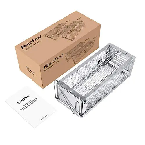 RatzFatz® XXL Lebendfalle Für Alle Kleintiere, Wiederverwendbar, Draußen & Drinnen, silber