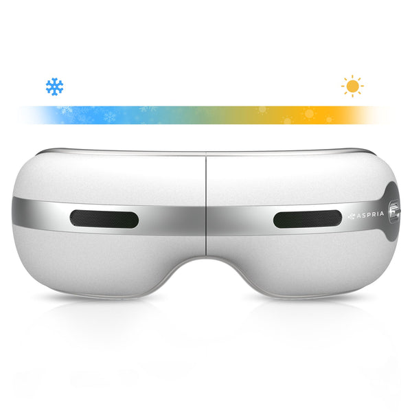 Aspria by NAIPO Eye Massager - with Heat, Dual Hot and Cold Function, Rechargeable, Compression Vibration, Massage Chair Extension or Standalone