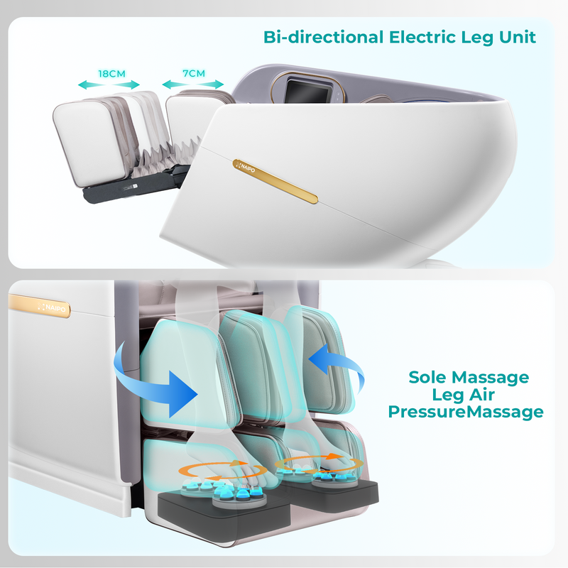 NAIPO SkySuite 4D Luxury Massage Chair, Premium Lounge Cabin Chair, S80 White