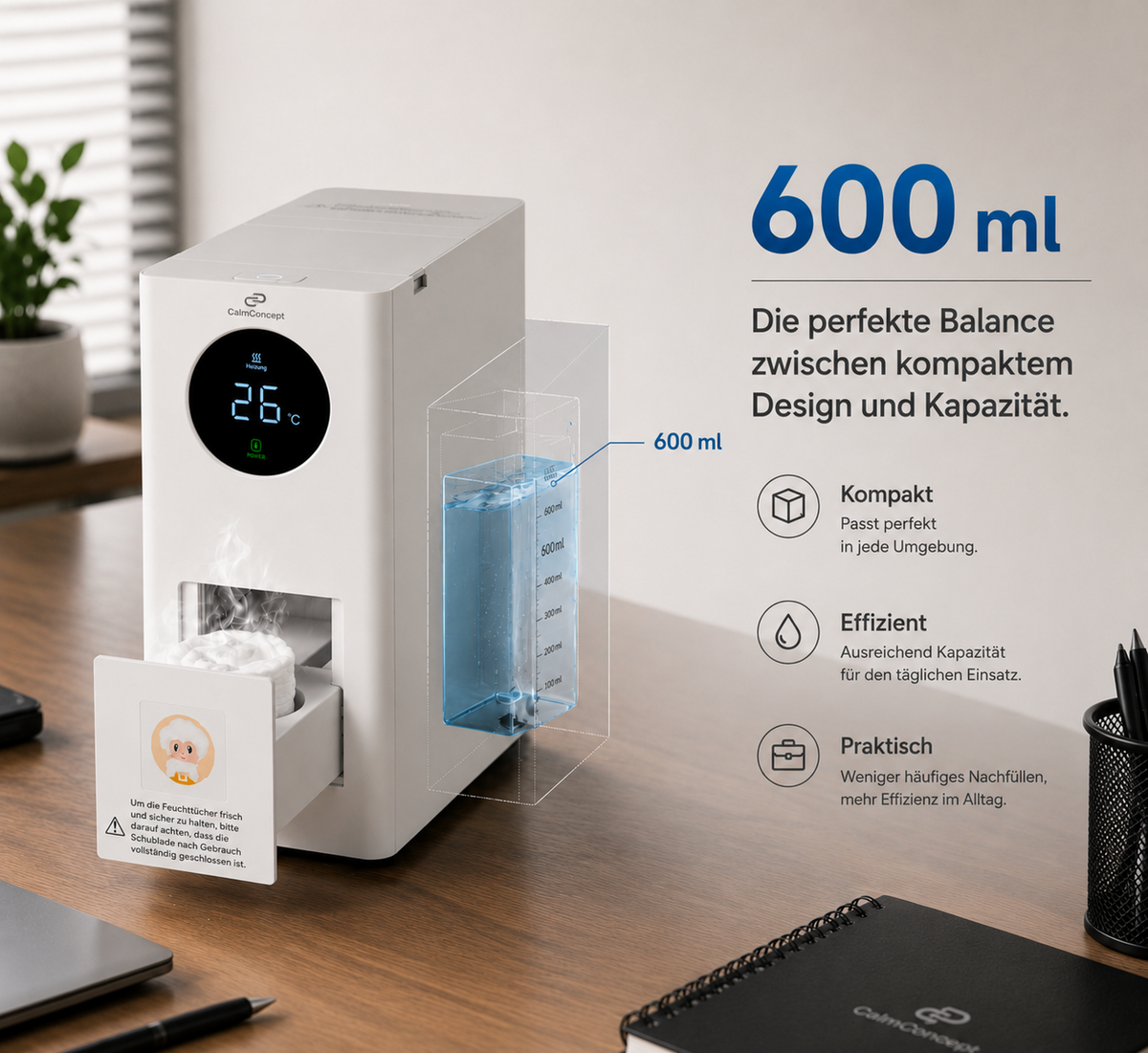 CalmConcept ThermOne Air W2 – Warm & Cold Towel Dispenser with Battery