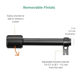 Alsterwell Curtain Rod, Adjustable from 72 to 144 Inches, Heavy Duty 22lb Capacity, 1 Inch diameter metal rod, Black - for Living Room, Bedroom, Kitchen, Office (Pre-sell)